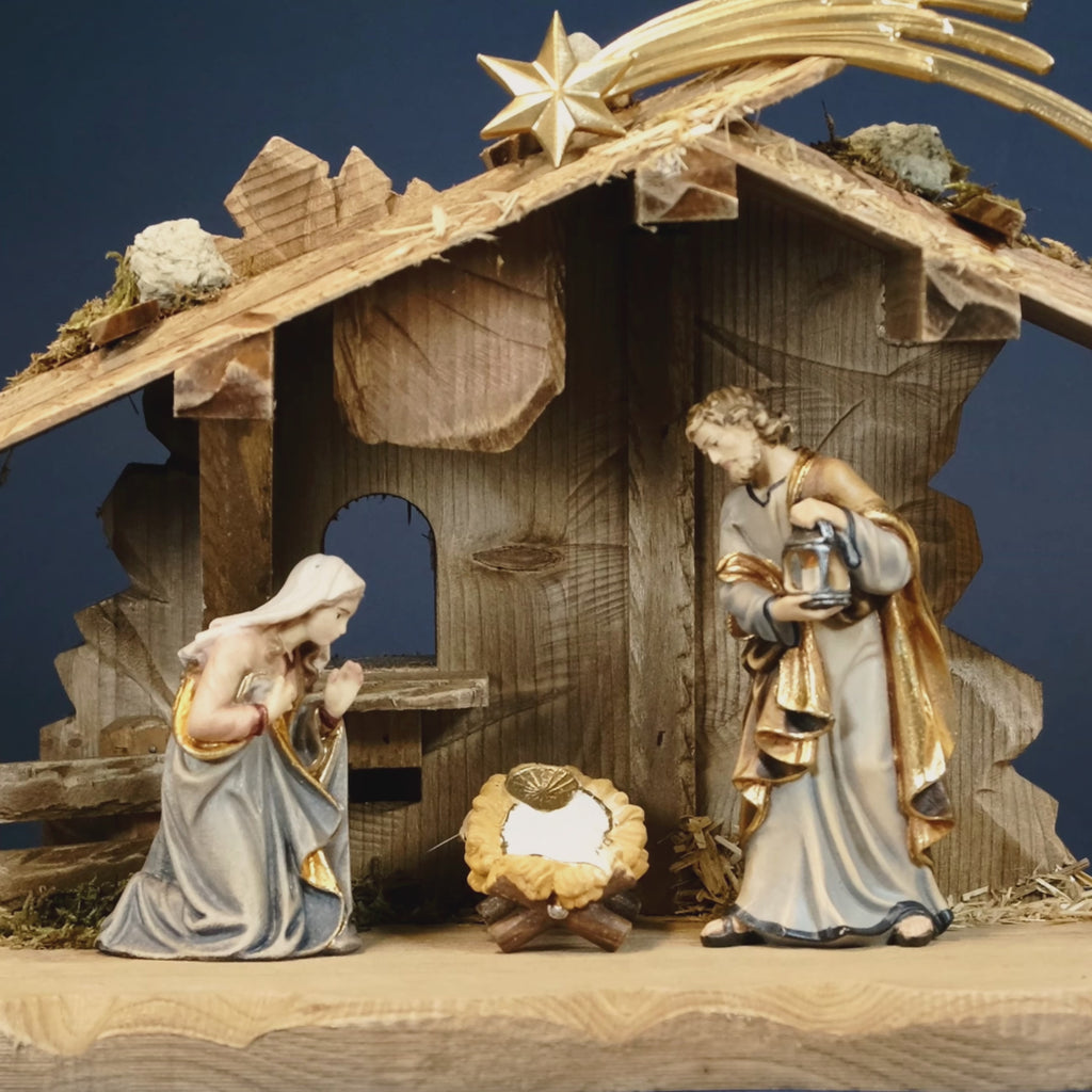 Nativity Scene Figurines in Hand-carved Wood