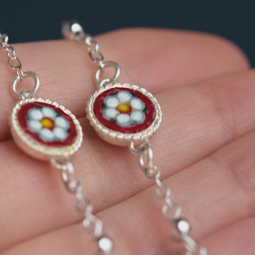 Micromosaic rosary in metal