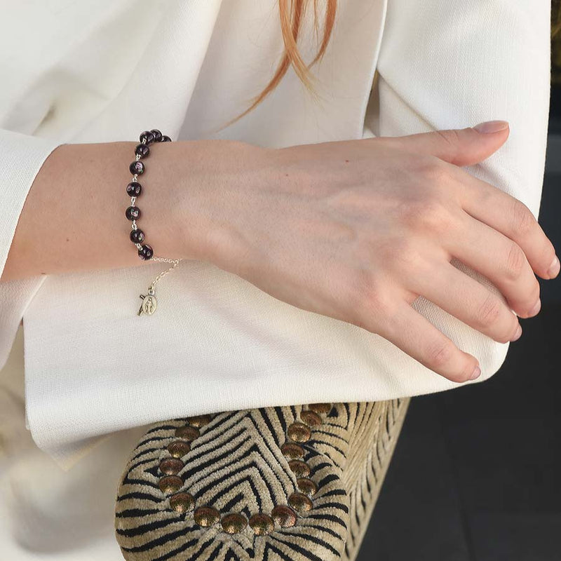 purple murano glass rosary bracelet