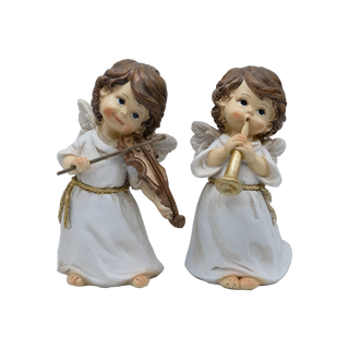 Set of two resin cherub angels for Christmas