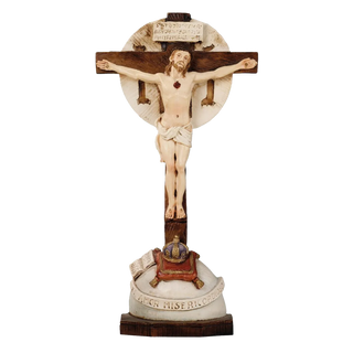 Resin standing crucifix 