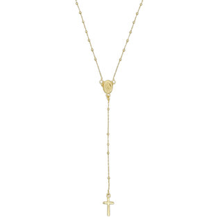 Rosary necklace entirely realized in 18K Gold-plated Sterling Silver with extra small beads.