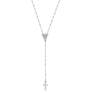 Rosary necklace entirely realized in Sterling Silver with extra small beads.