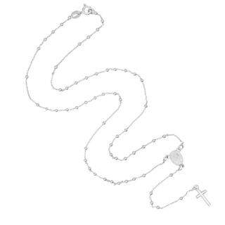 Rosary necklace entirely realized in Sterling Silver with extra small beads. 