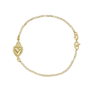  Sacred Heart Bracelet in Golden Silver 