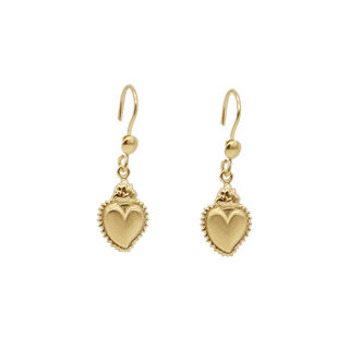 SACRED HEART EARRINGS - GOLDEN SILVER