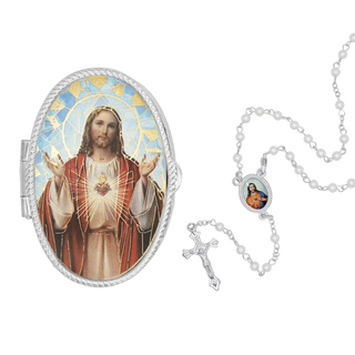 sacred heart of jesus rosary box