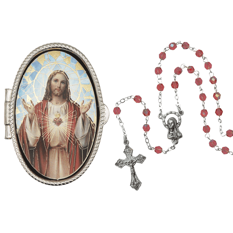 sacred heart of jesus rosary box