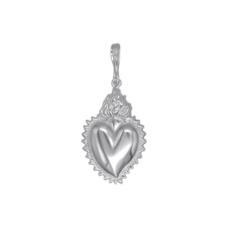 Sacred Heart Pendant in Sterling Silver