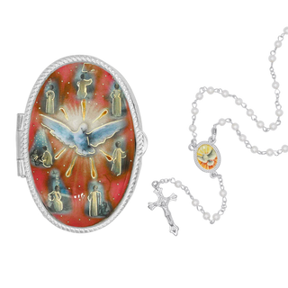 Sacred holy spirit rosary box red