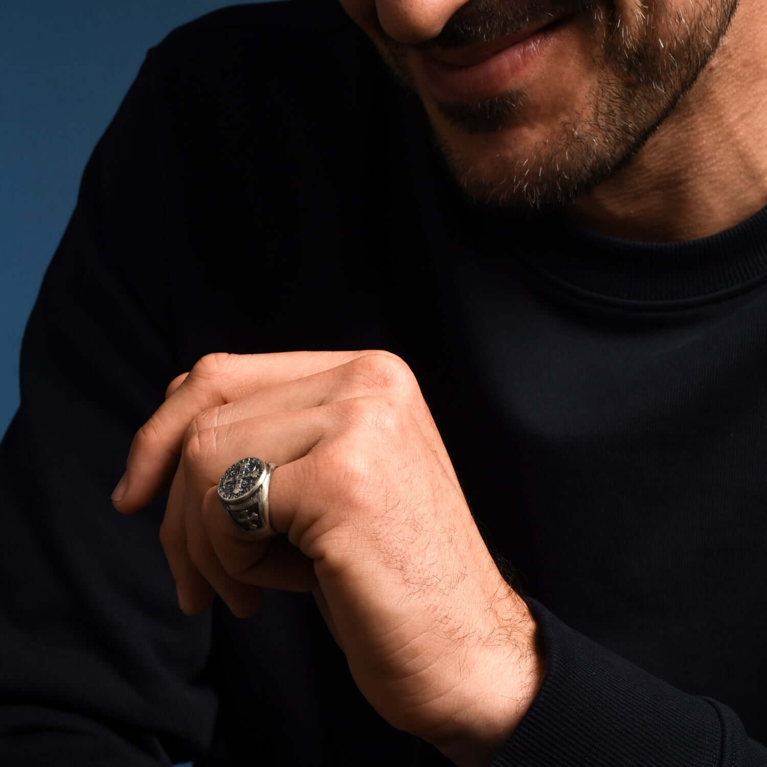 St Benedict Ring in Silver Savelli Religious