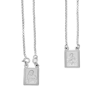 Catholic Scapular Necklace in Sterling Silver