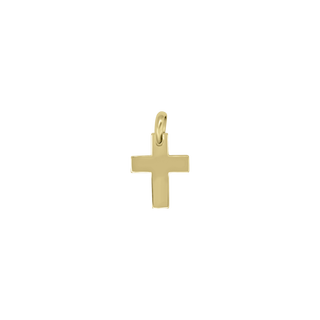 Small flat pendant simple cross gold