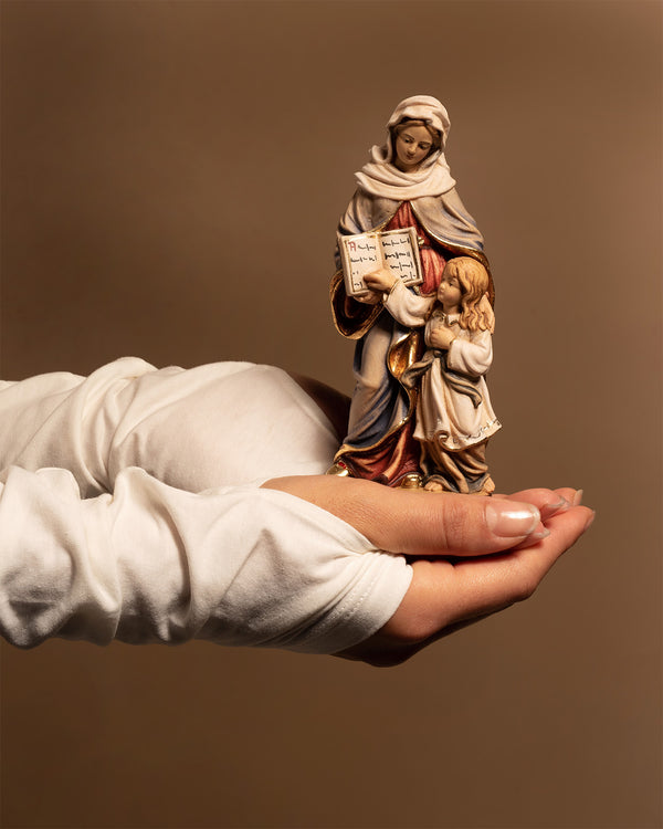 Hand-carved Wood St. Anne Statue