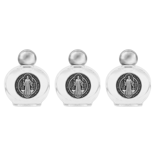 St. Benedict medal holy water bottle set of 3