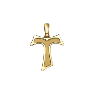 Tau cross pendant golden silver 