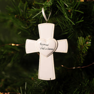 White cross ornament in resin