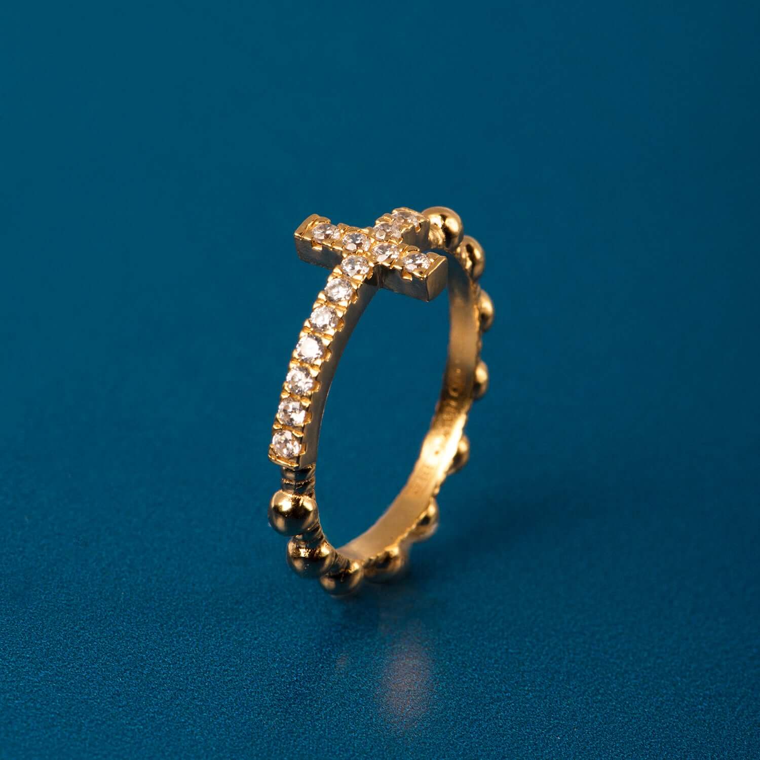 Vermeil Silver Rosary Ring Savelli Religious - Main Image