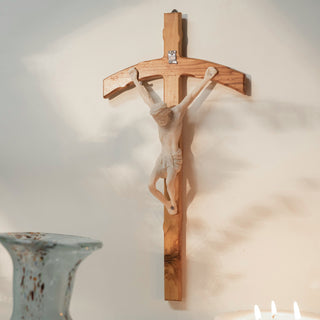 WALL CRUCIFIX - WOOD AND MARBLE