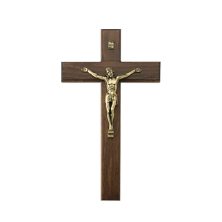 Wall crucifix wood and metal