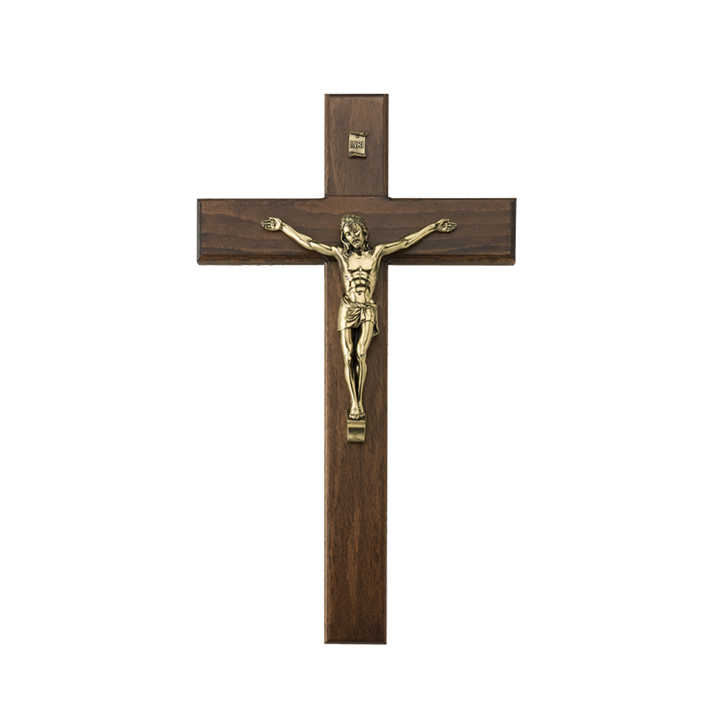 Wall crucifix wood and metal