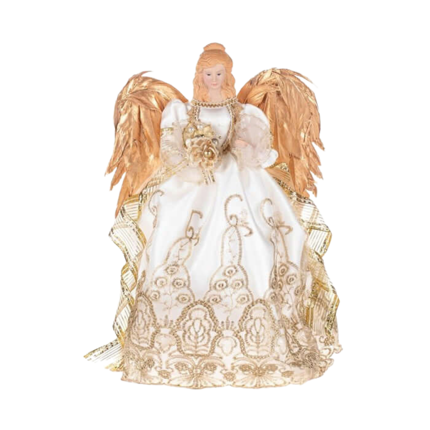 Angelo decorativo in tessuto per decorazioni natalizie, da 23 cm -Oro Angelo decorativo in tessuto per decorazioni natalizie, da 23 cm -Oro