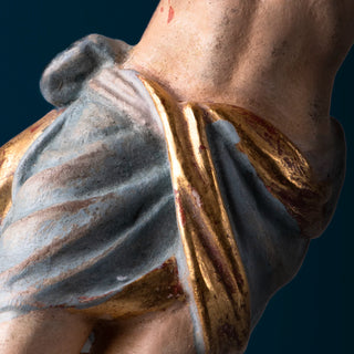 Wall crucifix with blue drap