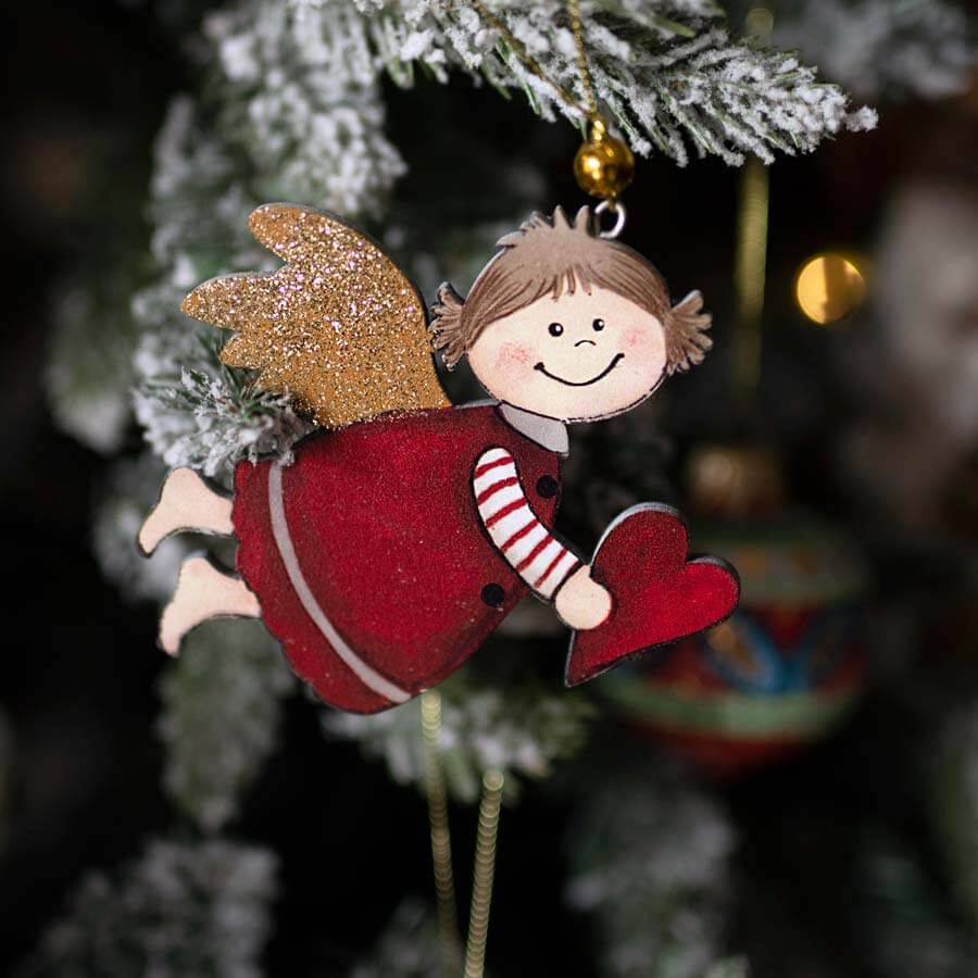 Christmas Tree Angel Red