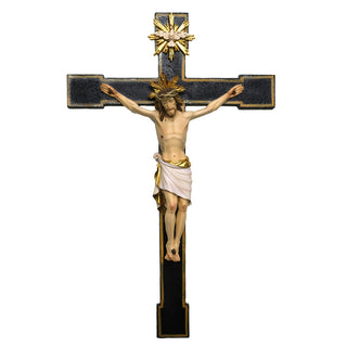 wooden crucifix handpainted carved jesus