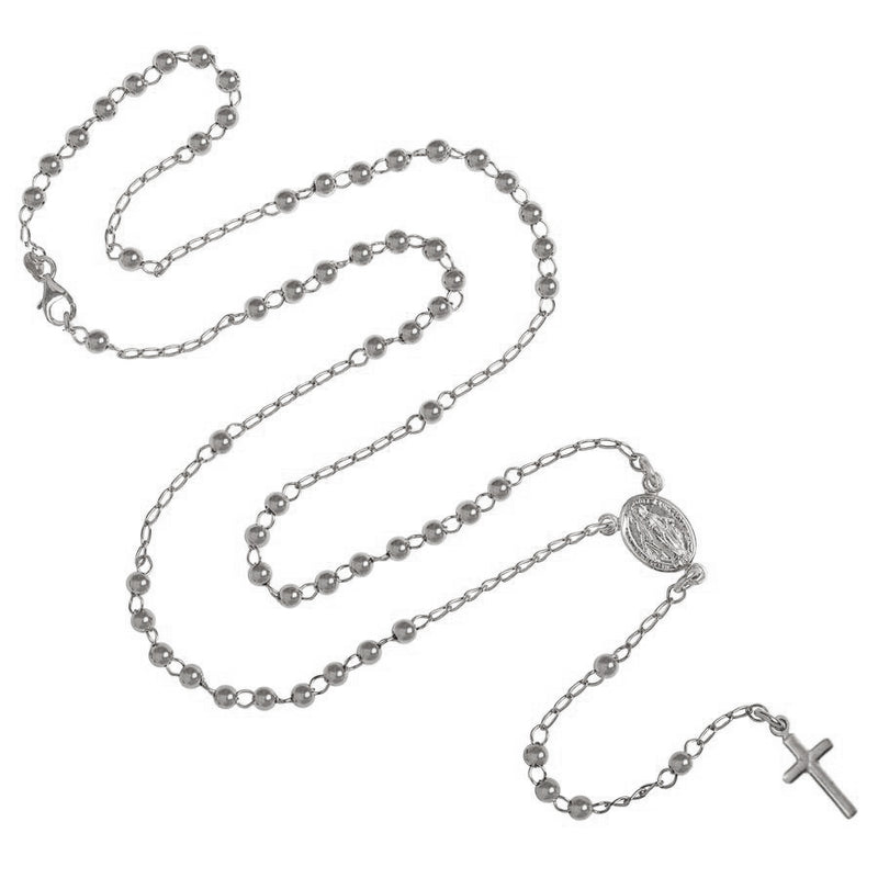 18K white gold rosary necklace