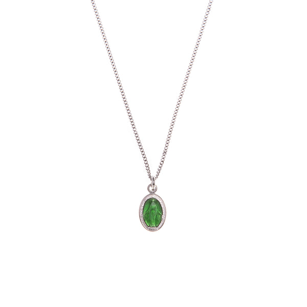 green miraculous medal necklace