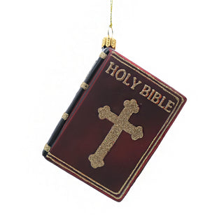 HOLY BIBLE - CHRISTMAS TREE DECORATION - GLASS