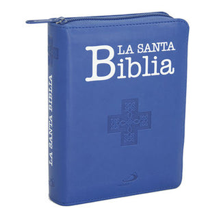 BIBLE - BLUE LEATHER COVER - SPANISH