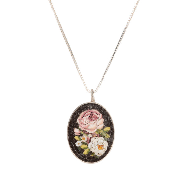 Flemish Flowers micromosaic necklace