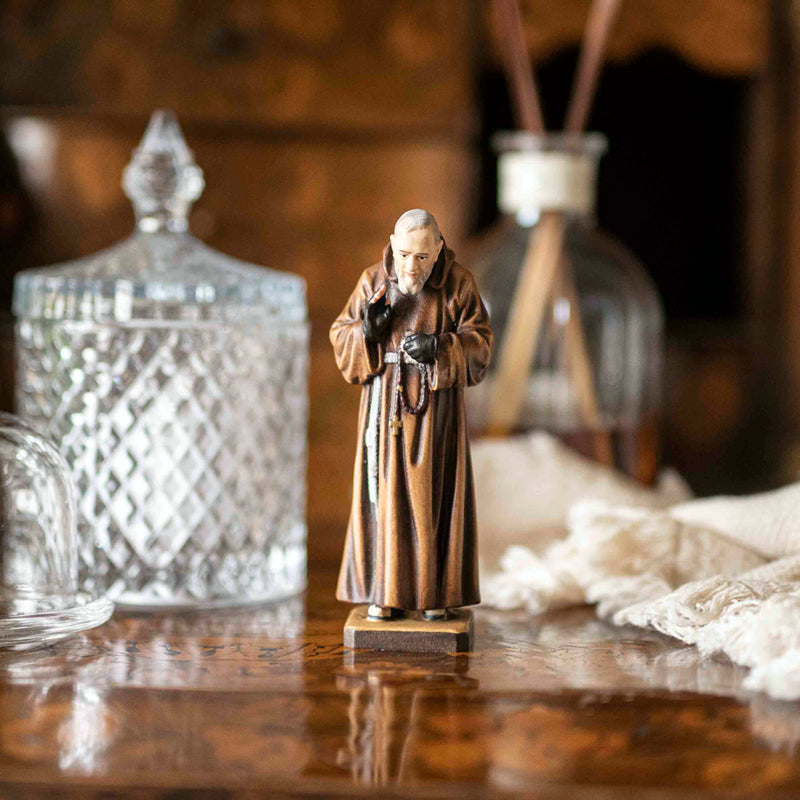 Padre Pio Wooden Statue