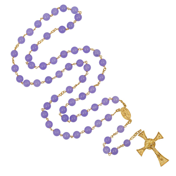 Amethyst beads rosary with Vermeil Silver binding