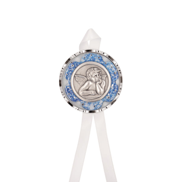 crib medal with angel for boy