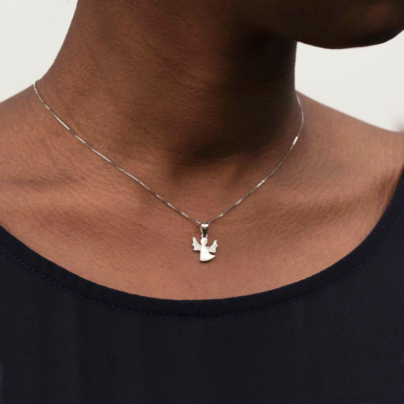 sterling silver angel shaped pendant