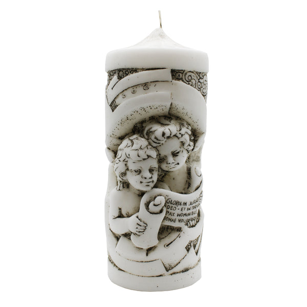 handmade christmas candle with angels