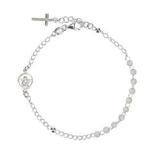 White beads rosary bracelet for baby