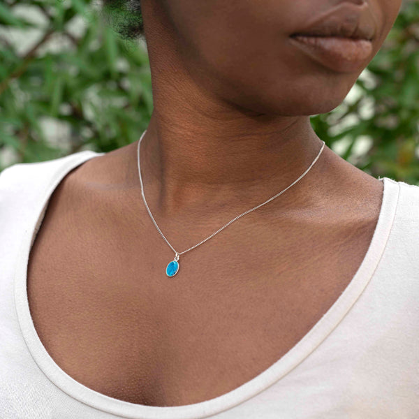 blue st mary necklace