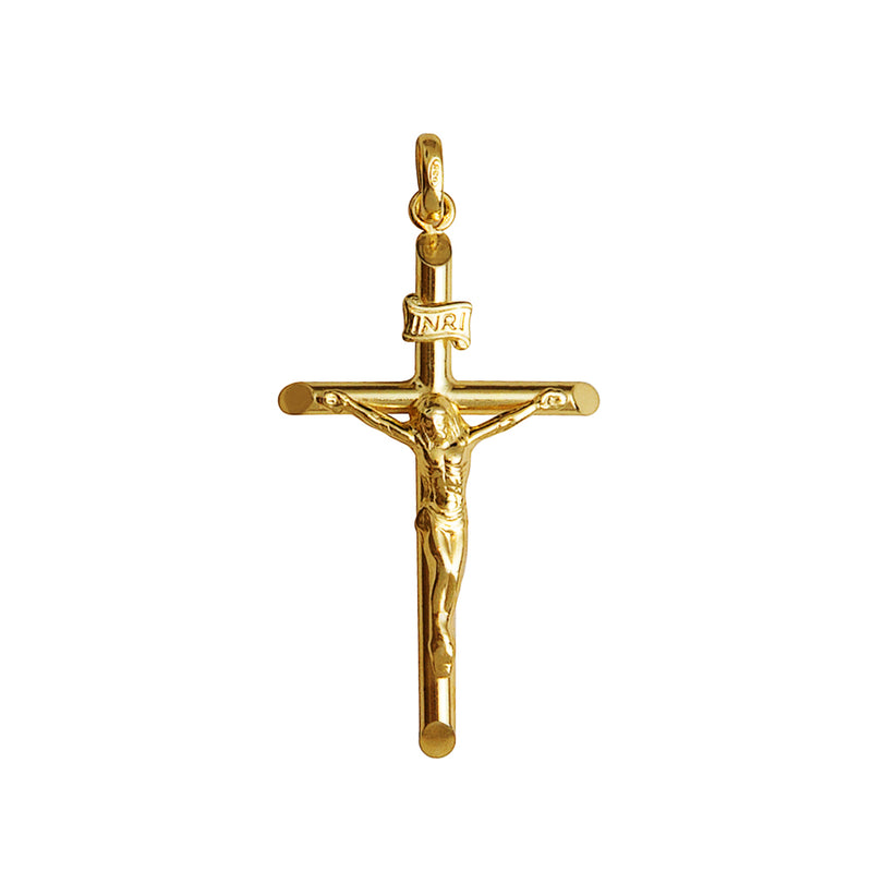 Classic crucifix pendant in vermeil silver