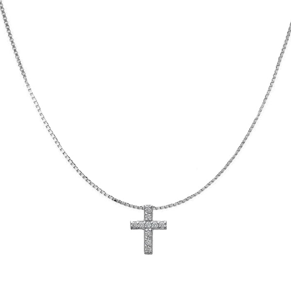 Cross Diamond 18K gold necklace