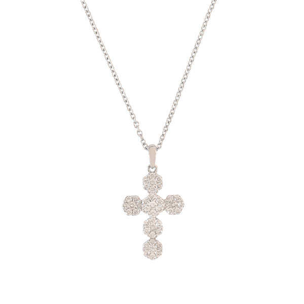 Cross Diamond necklace in white gold