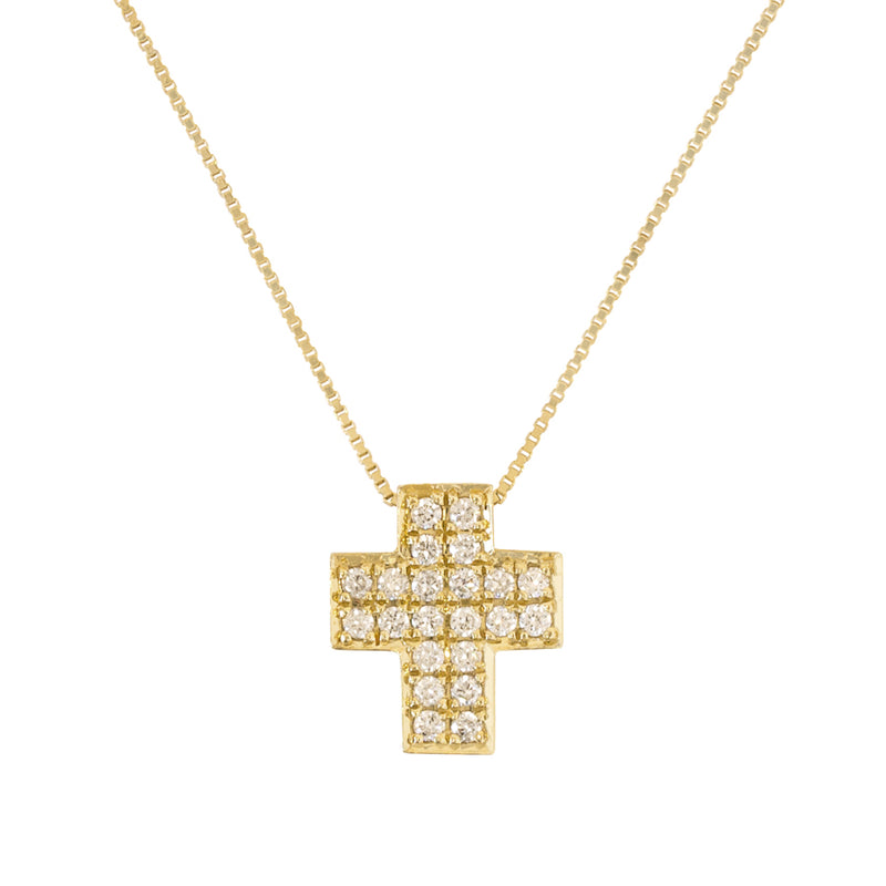 Cross diamonds necklace 18k gold