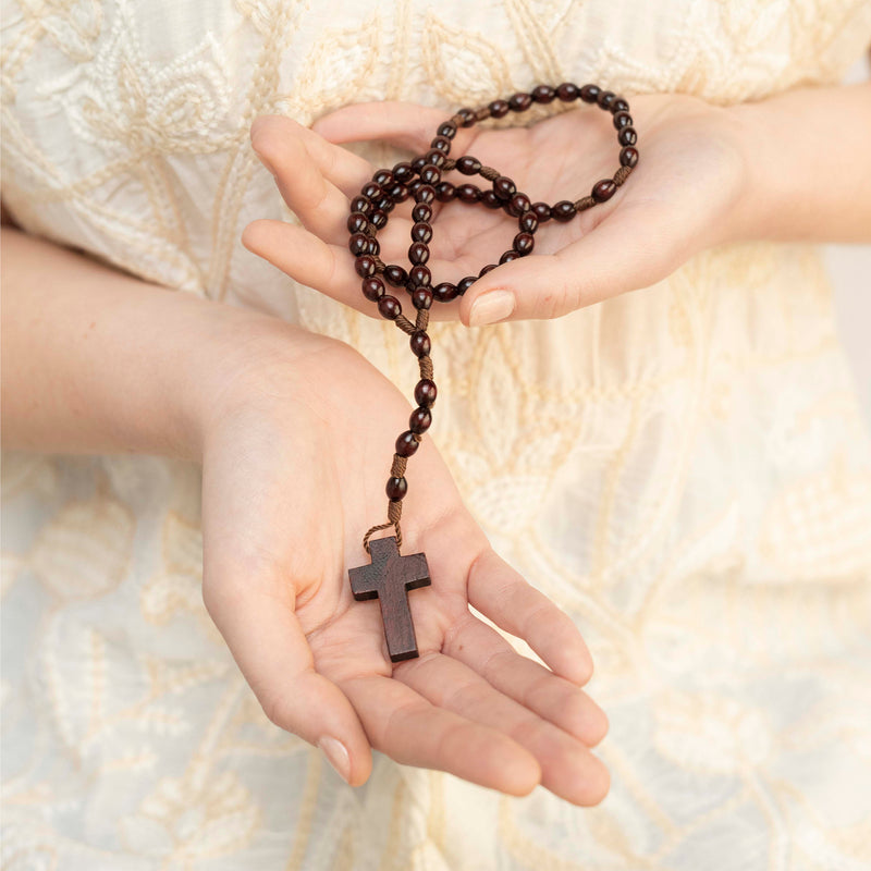 Dark wooden beads rosary