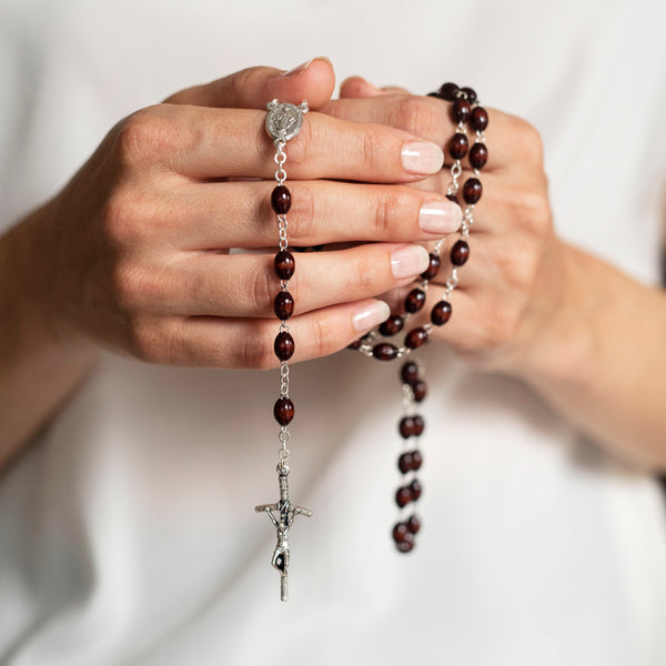 Dark wooden beads rosary