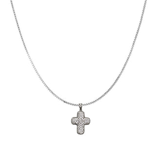cross diamond necklace 18k white gold