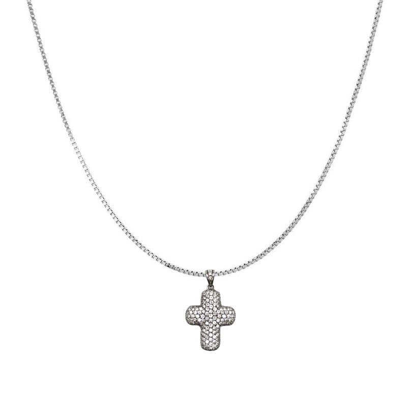 cross diamond necklace 18k white gold