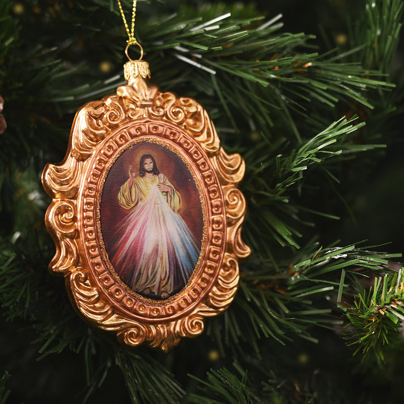 Merciful Jesus Christmas tree ornament